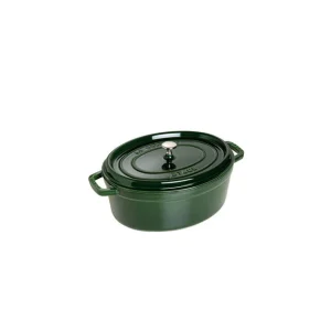 DEFAUT STAUB Cocotte Fonte Ovale 31 Cm Vert Basilic Majolique 5,5 L (sans Couvercle ) 8