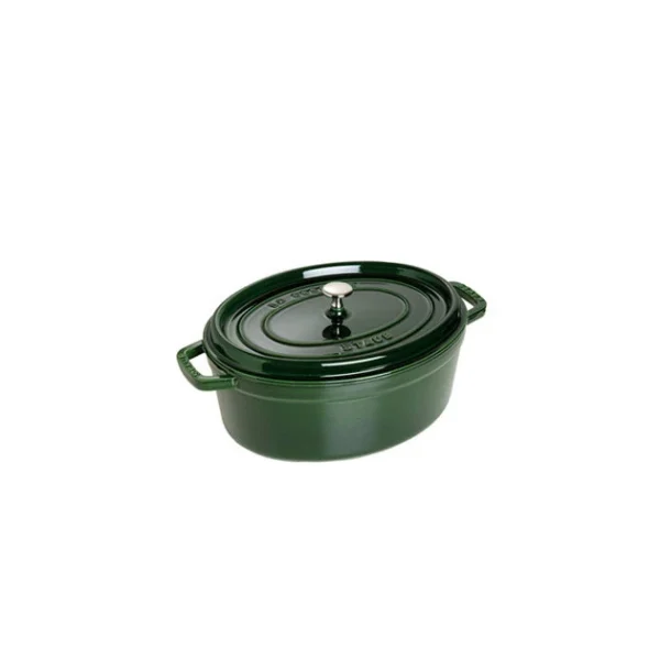 DEFAUT STAUB Cocotte Fonte Ovale 31 Cm Vert Basilic Majolique 5,5 L (sans Couvercle ) 3