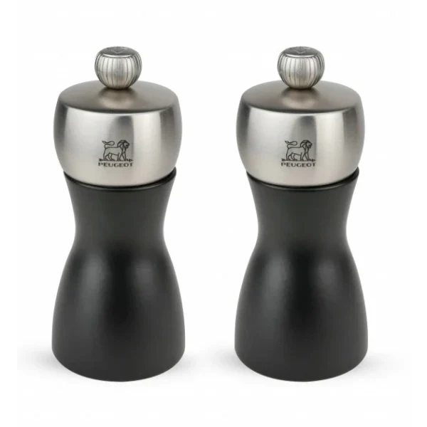 Duo Moulin à Poivre Et à Sel Fidji 12 Cm Noir-Inox Peugeot 1