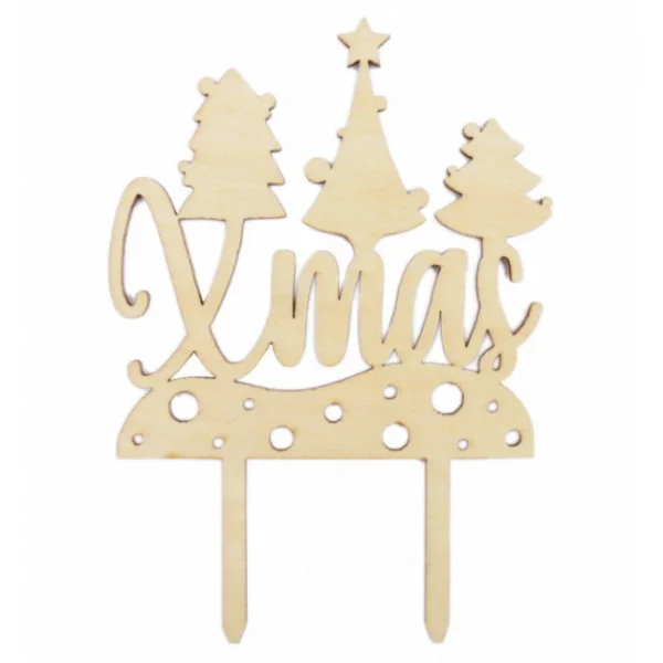 FIN DE SERIE Cake Topper Bois Xmas 13cm Scrapcooking 1