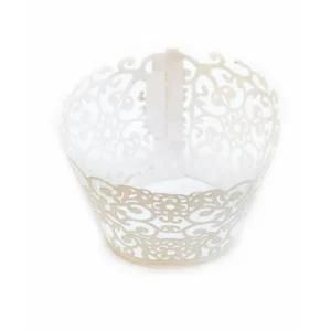 FIN DE SERIE Contour Cupcake Dentelle Blanc X12 Scrapcooking 12