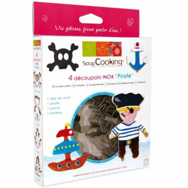 SCRAPCOOKING FIN DE SERIE Découpoirs Pirate (x4) 1